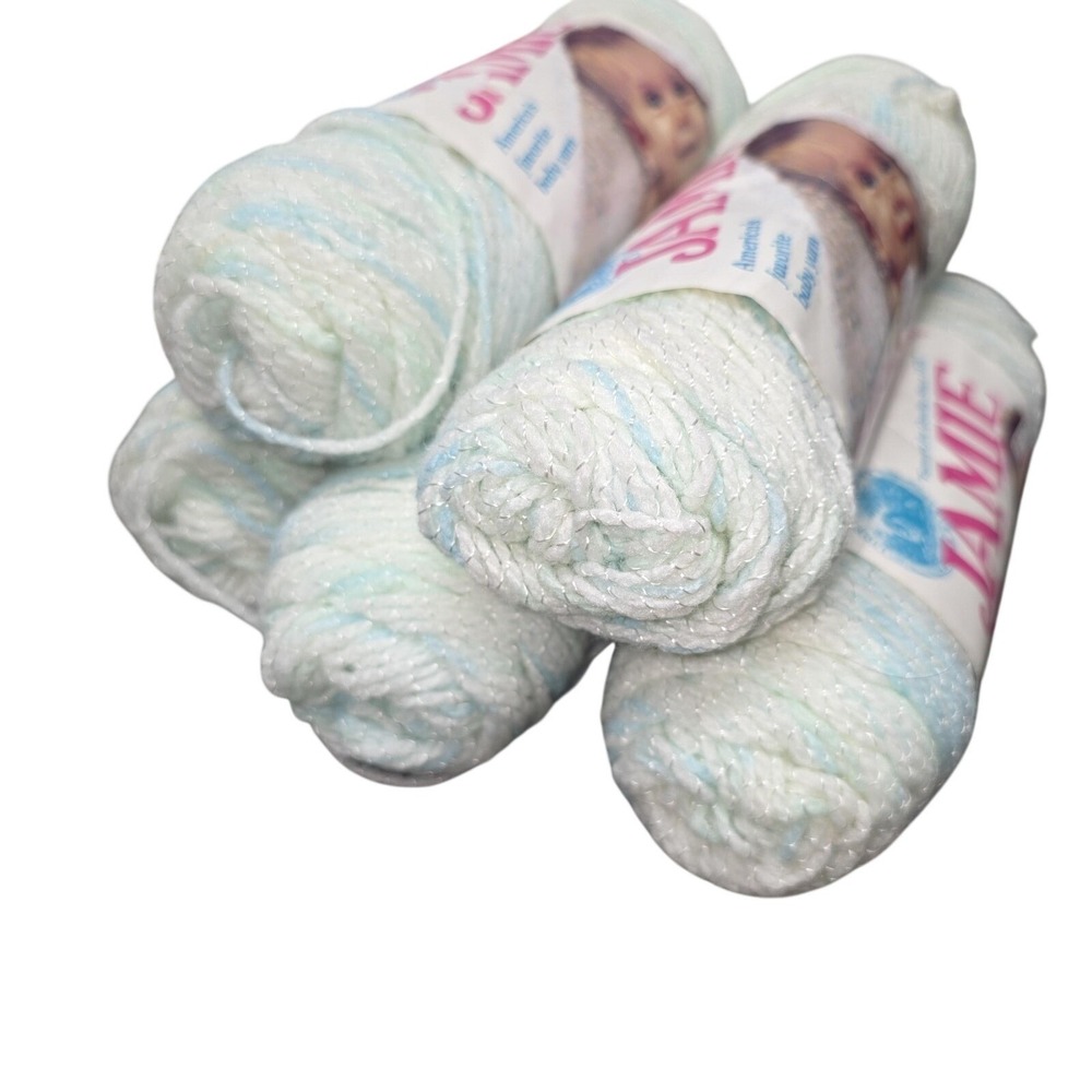 Lion Brand Jamie Baby Yarn 5 Skeins Pompadour 298 Newborn Print Lot 93735.01
